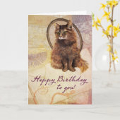 Carte Chat Chloe Anniversaire (Fleur jaune)