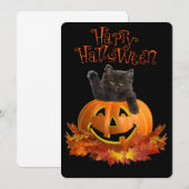 Carte Chat Citrouille (Devant / Derrière)