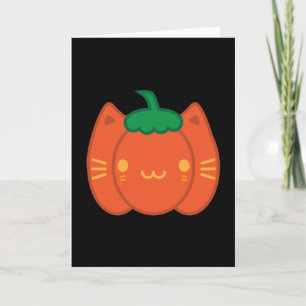 Carte Chat Citrouille Kawaii Halloween
