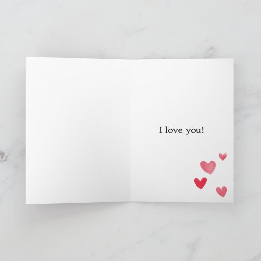 Carte Chat Coeurs roses (Intérieur)