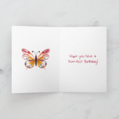 Carte Chat Coloré, Fleurs & Papillon Anniversaire (Intérieur)