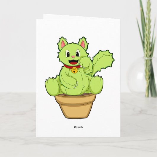 Carte Chat comme cactus (Dos)