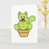 Carte Chat comme Cactus (Fleur jaune)