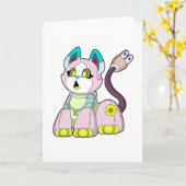 Carte Chat comme robot (Fleur jaune)