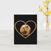 Carte Chat Cookie Avec Un Cœur  (Fleur jaune)
