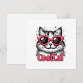 Carte Chat Cool 1 (Devant / Derrière)