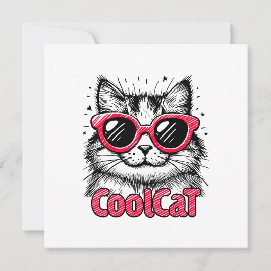 Carte Chat Cool 1 (Devant)