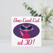 Carte Chat cool 30e anniversaire (Debout devant)