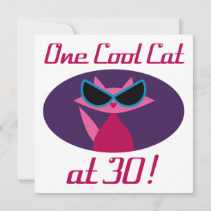 Carte Chat cool 30e anniversaire