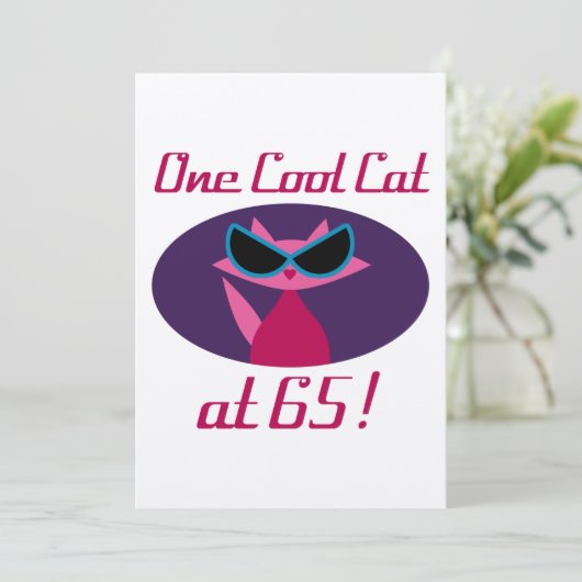 Carte Chat cool 65e anniversaire (Debout devant)