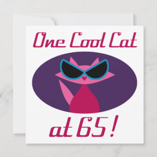 Carte Chat cool 65e anniversaire