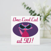Carte Chat cool 90e anniversaire (Debout devant)