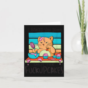 Carte Chat Cupcake Drôle Prépare des Gâteaux Humour Sarc