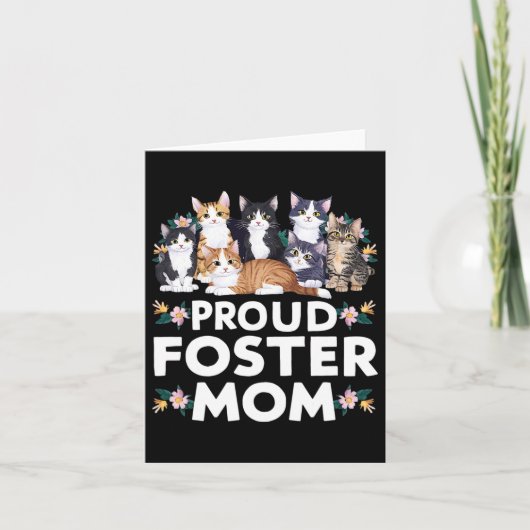 Carte Chat d'accueil Adopté Fière Mère d'accueil (Devant)