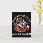 Carte Chat Dames Contre Le Fascisme Drôle Chat Feministe (Fleur jaune)