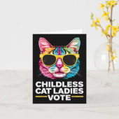 Carte Chat Dames Enfants Vote Bleu 1 (Fleur jaune)