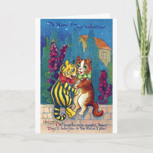 Carte Chat d'amoureux à la Saint-Valentin, Louis Wain