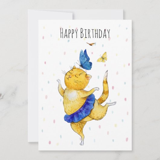 Carte Chat Dancing Cute (Devant)