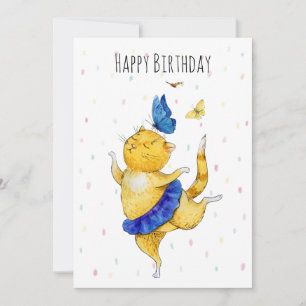 Carte Chat Dancing Cute
