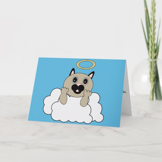 Carte Chat d'ange sur le nuage (Devant)
