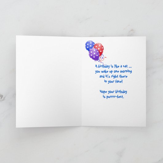 Carte Chat d'anniversaire (Intérieur)