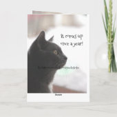 Carte Chat d'anniversaire amusante (Dos)