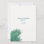 Carte Chat d'anniversaire avec casquette de fête et ball (Dos)