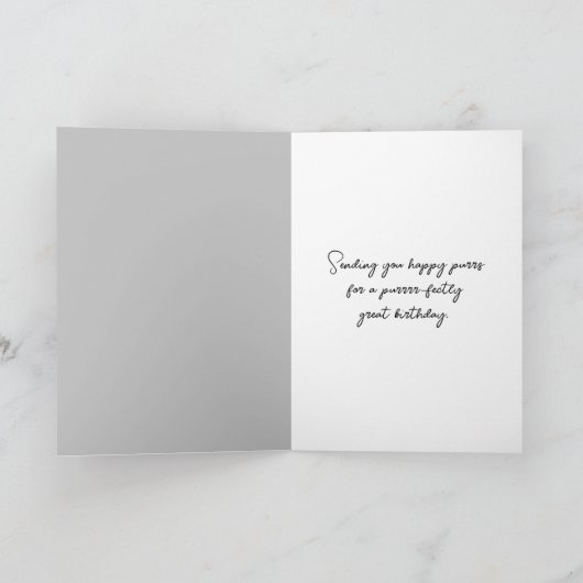 Carte Chat D'Anniversaire Avec Collier De Perle (Intérieur)