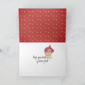 Carte Chat d'anniversaire avec lunettes et livre rouge (Intérieur)