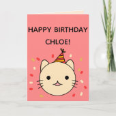 Carte Chat d'anniversaire | Chat Beige Joyeux Anniversai (Devant)