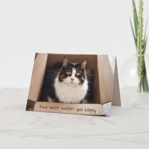 Carte Chat d'anniversaire dans une boîte en carton
