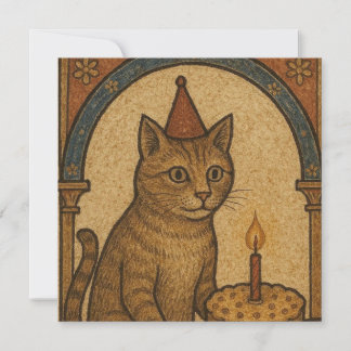 Carte Chat d'anniversaire médiéval
