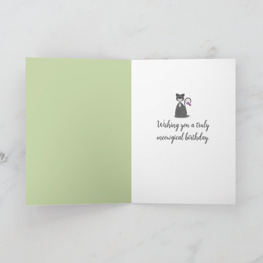 Carte Chat d'Anniversaire Perse Blanc (Intérieur)