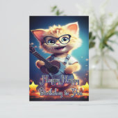 Carte Chat d'anniversaire très heureux (Debout devant)
