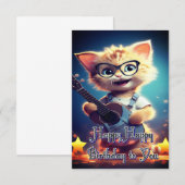 Carte Chat d'anniversaire très heureux (Devant / Derrière)