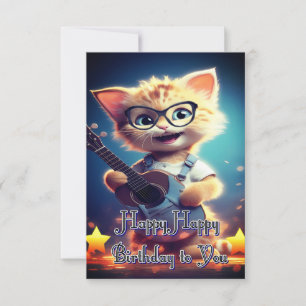 Carte Chat d'anniversaire très heureux