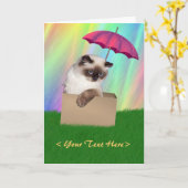 Carte Chat dans la boîte (Fleur jaune)