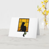Carte Chat dans la fenêtre (Fleur jaune)