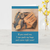 Carte Chat dans la valise Cancer Support (Fleur jaune)