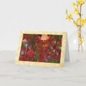 Carte Chat Dans L'Arbre De Noël (Fleur jaune)