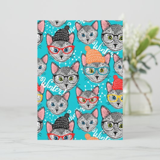 Carte Chat dans le casquette (Debout devant)