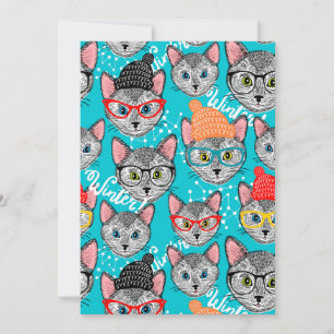 Carte Chat dans le casquette