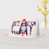 Carte Chat dans le Casquette | Texte de la face du chat (Fleur jaune)