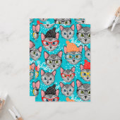 Carte Chat dans le chapeau (Devant/Arrière en situation)
