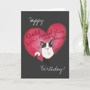 Carte Chat dans le coeur