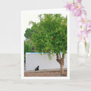 Carte Chat dans le portrait de jardin