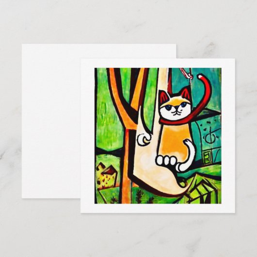 Carte Chat dans un arbre (Devant / Derrière)