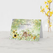 Carte Chat dans un champ de tournesol Thanksgiving (Fleur jaune)