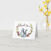 Carte Chat d'aquarelle et Merci de fleurs (Fleur jaune)