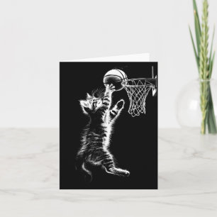 Carte Chat de baseball mignon Chat drôle jouant au baseb